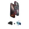 MARSİLYAN™- iPhone 15 Pro Kılıf Siluet Doku - Siyah 3D Antistatik Seramik Nano Ekran Koruyucu + Raze Metal Kamera Lens - SH