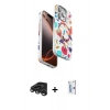 MARSİLYAN™- iPhone 15 Pro Kılıf Siluet Doku - Siyah Bilvis 0.18mm Plus Cam Ekran Koruyucu + Raze Metal Kamera Lens - TMGI
