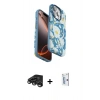 MARSİLYAN™- iPhone 15 Pro Kılıf Siluet Doku - Siyah Bilvis 0.18mm Plus Cam Ekran Koruyucu + Raze Metal Kamera Lens - TMGI