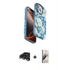 MARSİLYAN™- iPhone 15 Pro Kılıf Siluet Doku - Siyah Bilvis 3D Mat Cam Ekran Koruyucu + Raze Metal Kamera Lens - TMGI