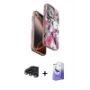MARSİLYAN™- iPhone 15 Pro Kılıf Siluet Doku - Siyah Bilvis 5in1 5D Magic Hayalet Cam Ekran Koruyucu + Raze Metal Kamera Lens - LT