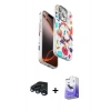 MARSİLYAN™- iPhone 15 Pro Kılıf Siluet Doku - Siyah Bilvis 5in1 5D Magic Hayalet Cam Ekran Koruyucu + Raze Metal Kamera Lens - LT