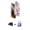 MARSİLYAN™- iPhone 15 Pro Kılıf Siluet Doku - Siyah Bilvis 5in1 5D Magic Hayalet Cam Ekran Koruyucu + Raze Metal Kamera Lens - TMGI