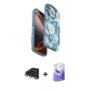 MARSİLYAN™- iPhone 15 Pro Kılıf Siluet Doku - Siyah Bilvis 5in1 5D Magic Hayalet Cam Ekran Koruyucu + Raze Metal Kamera Lens - TMGI