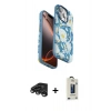 MARSİLYAN™- iPhone 15 Pro Kılıf Siluet Doku - Siyah Bilvis Hayalet Cam Ekran Koruyucu + Raze Metal Kamera Lens - TMGI