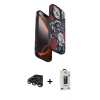 MARSİLYAN™- iPhone 15 Pro Kılıf Siluet Doku - Siyah Bilvis Hayalet Cam Ekran Koruyucu + Raze Metal Kamera Lens - TMGI