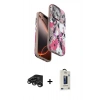 MARSİLYAN™- iPhone 15 Pro Kılıf Siluet Doku - Siyah Bilvis Hayalet Cam Ekran Koruyucu + Raze Metal Kamera Lens - TMGI