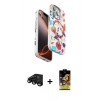 MARSİLYAN™- iPhone 15 Pro Kılıf Siluet Doku - Siyah Buffer Cam Ekran Koruyucu + Raze Metal Kamera Lens - SH