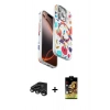 MARSİLYAN™- iPhone 15 Pro Kılıf Siluet Doku - Siyah Buffer Cam Ekran Koruyucu + Raze Metal Kamera Lens - TMGI