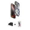 MARSİLYAN™- iPhone 15 Pro Kılıf Siluet Doku - Siyah Joko 5D Cam + Raze Metal Kamera Lens - TMGI