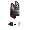 MARSİLYAN™- iPhone 15 Pro Kılıf Siluet Doku - Siyah Joko Magic 5D Cam + Titanyum Gri Raze Metal Kamera Lens