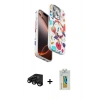 MARSİLYAN™- iPhone 15 Pro Kılıf Siluet Doku - Siyah Polymer Nano Ekran Koruyucu + Raze Metal Kamera Lens - SH