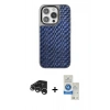 MARSİLYAN™- iPhone 15 Pro Kılıf Siluet Form Serisi - Şeffaf Royal Nano Ekran Koruyucu + Raze Metal Kamera Lens - GS