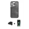 MARSİLYAN™- iPhone 15 Pro Kılıf Siluet Form Serisi - Siyah 360 Mat Full Body Arka Koruyucu + Raze Metal Kamera Lens - TMGI