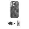 MARSİLYAN™- iPhone 15 Pro Kılıf Siluet Form Serisi - Siyah Bilvis 3D Mat Cam Ekran Koruyucu + Raze Metal Kamera Lens - TMGI