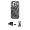 MARSİLYAN™- iPhone 15 Pro Kılıf Siluet Form Serisi - Siyah Bilvis Hayalet Cam Ekran Koruyucu + Raze Metal Kamera Lens - GS