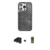 MARSİLYAN™- iPhone 15 Pro Kılıf Siluet Form Serisi - Siyah Joko Magic 5D Hayalet Cam + Titanyum Gri Raze Metal Kamera Lens