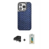 MARSİLYAN™- iPhone 15 Pro Kılıf Siluet Form Serisi - Siyah Polymer Nano Ekran Koruyucu + Raze Metal Kamera Lens - GS