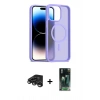MARSİLYAN™- iPhone 15 Pro Kılıf Siluet Minimal Prime - Şeffaf 360 Full Body Arka Koruyucu + Titanyum Gri Raze Metal Kamera Lens
