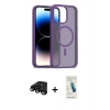 MARSİLYAN™- iPhone 15 Pro Kılıf Siluet Minimal Prime - Şeffaf Pasifik Cam Ekran Koruyucu + Raze Metal Kamera Lens - SH