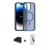 MARSİLYAN™- iPhone 15 Pro Kılıf Siluet Minimal Prime - Şeffaf Pasifik Cam Ekran Koruyucu + Raze Metal Kamera Lens - SH