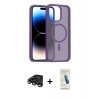 MARSİLYAN™- iPhone 15 Pro Kılıf Siluet Minimal Prime - Şeffaf Pasifik Cam Ekran Koruyucu + Raze Metal Kamera Lens - TMGI