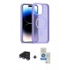MARSİLYAN™- iPhone 15 Pro Kılıf Siluet Minimal Prime - Şeffaf Royal Nano Ekran Koruyucu + Raze Metal Kamera Lens - LT