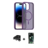 MARSİLYAN™- iPhone 15 Pro Kılıf Siluet Minimal Prime - Siyah 360 Mat Full Body Arka Koruyucu + Raze Metal Kamera Lens - GS