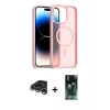 MARSİLYAN™- iPhone 15 Pro Kılıf Siluet Minimal Prime - Siyah 360 Mat Full Body Arka Koruyucu + Raze Metal Kamera Lens - GS