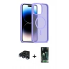 MARSİLYAN™- iPhone 15 Pro Kılıf Siluet Minimal Prime - Siyah 360 Mat Full Body Arka Koruyucu + Raze Metal Kamera Lens - LT
