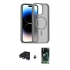 MARSİLYAN™- iPhone 15 Pro Kılıf Siluet Minimal Prime - Siyah 360 Mat Full Body Arka Koruyucu + Raze Metal Kamera Lens - LT