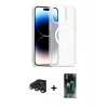 MARSİLYAN™- iPhone 15 Pro Kılıf Siluet Minimal Prime - Siyah 360 Mat Full Body Arka Koruyucu + Raze Metal Kamera Lens - LT