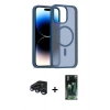 MARSİLYAN™- iPhone 15 Pro Kılıf Siluet Minimal Prime - Siyah 360 Mat Full Body Arka Koruyucu + Raze Metal Kamera Lens - LT