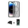 MARSİLYAN™- iPhone 15 Pro Kılıf Siluet Minimal Prime - Siyah 360 Mat Full Body Arka Koruyucu + Raze Metal Kamera Lens - TMGI