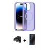MARSİLYAN™- iPhone 15 Pro Kılıf Siluet Minimal Prime - Siyah 3D Antistatik Hayalet Cam Ekran Koruyucu + Raze Metal Kamera Lens - GS