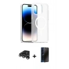 MARSİLYAN™- iPhone 15 Pro Kılıf Siluet Minimal Prime - Siyah 3D Antistatik Hayalet Cam Ekran Koruyucu + Raze Metal Kamera Lens - GS