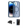 MARSİLYAN™- iPhone 15 Pro Kılıf Siluet Minimal Prime - Siyah 3D Antistatik Hayalet Cam Ekran Koruyucu + Raze Metal Kamera Lens - GS