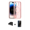 MARSİLYAN™- iPhone 15 Pro Kılıf Siluet Minimal Prime - Siyah 3D Antistatik Hayalet Cam Ekran Koruyucu + Raze Metal Kamera Lens - GS