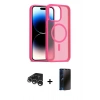 MARSİLYAN™- iPhone 15 Pro Kılıf Siluet Minimal Prime - Siyah 3D Antistatik Hayalet Cam Ekran Koruyucu + Raze Metal Kamera Lens - GS