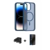 MARSİLYAN™- iPhone 15 Pro Kılıf Siluet Minimal Prime - Siyah 3D Antistatik Hayalet Cam Ekran Koruyucu + Raze Metal Kamera Lens - TMGI