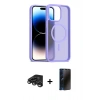 MARSİLYAN™- iPhone 15 Pro Kılıf Siluet Minimal Prime - Siyah 3D Antistatik Hayalet Cam Ekran Koruyucu + Raze Metal Kamera Lens - TMGI
