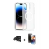 MARSİLYAN™- iPhone 15 Pro Kılıf Siluet Minimal Prime - Siyah 3D Antistatik Mat Seramik Nano Ekran Koruyucu + Raze Metal Kamera Lens - GS
