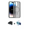 MARSİLYAN™- iPhone 15 Pro Kılıf Siluet Minimal Prime - Siyah 3D Antistatik Seramik Nano Ekran Koruyucu + Raze Metal Kamera Lens - LT