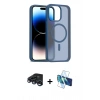 MARSİLYAN™- iPhone 15 Pro Kılıf Siluet Minimal Prime - Siyah 3D Antistatik Seramik Nano Ekran Koruyucu + Raze Metal Kamera Lens - LT