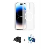 MARSİLYAN™- iPhone 15 Pro Kılıf Siluet Minimal Prime - Siyah 3D Antistatik Seramik Nano Ekran Koruyucu + Raze Metal Kamera Lens - TMGI