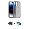 MARSİLYAN™- iPhone 15 Pro Kılıf Siluet Minimal Prime - Siyah 3D Antistatik Seramik Nano Ekran Koruyucu + Raze Metal Kamera Lens - TMGI