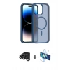 MARSİLYAN™- iPhone 15 Pro Kılıf Siluet Minimal Prime - Siyah 3D Antistatik Seramik Nano Ekran Koruyucu + Raze Metal Kamera Lens - TMGI