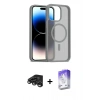 MARSİLYAN™- iPhone 15 Pro Kılıf Siluet Minimal Prime - Siyah Bilvis 5in1 3D Magic Cam Ekran Koruyucu + Raze Metal Kamera Lens - TMGI