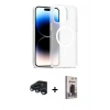 MARSİLYAN™- iPhone 15 Pro Kılıf Siluet Minimal Prime - Siyah Bilvis Hayalet Cam Ekran Koruyucu + Raze Metal Kamera Lens - LT