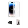 MARSİLYAN™- iPhone 15 Pro Kılıf Siluet Minimal Prime - Siyah Bilvis Hayalet Cam Ekran Koruyucu + Raze Metal Kamera Lens - TMGI